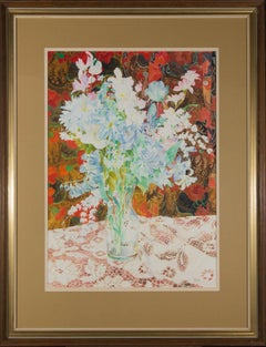 John Ivor Stewart PPPS (1936-2018) - Large Watercolour, Artificial Flowers