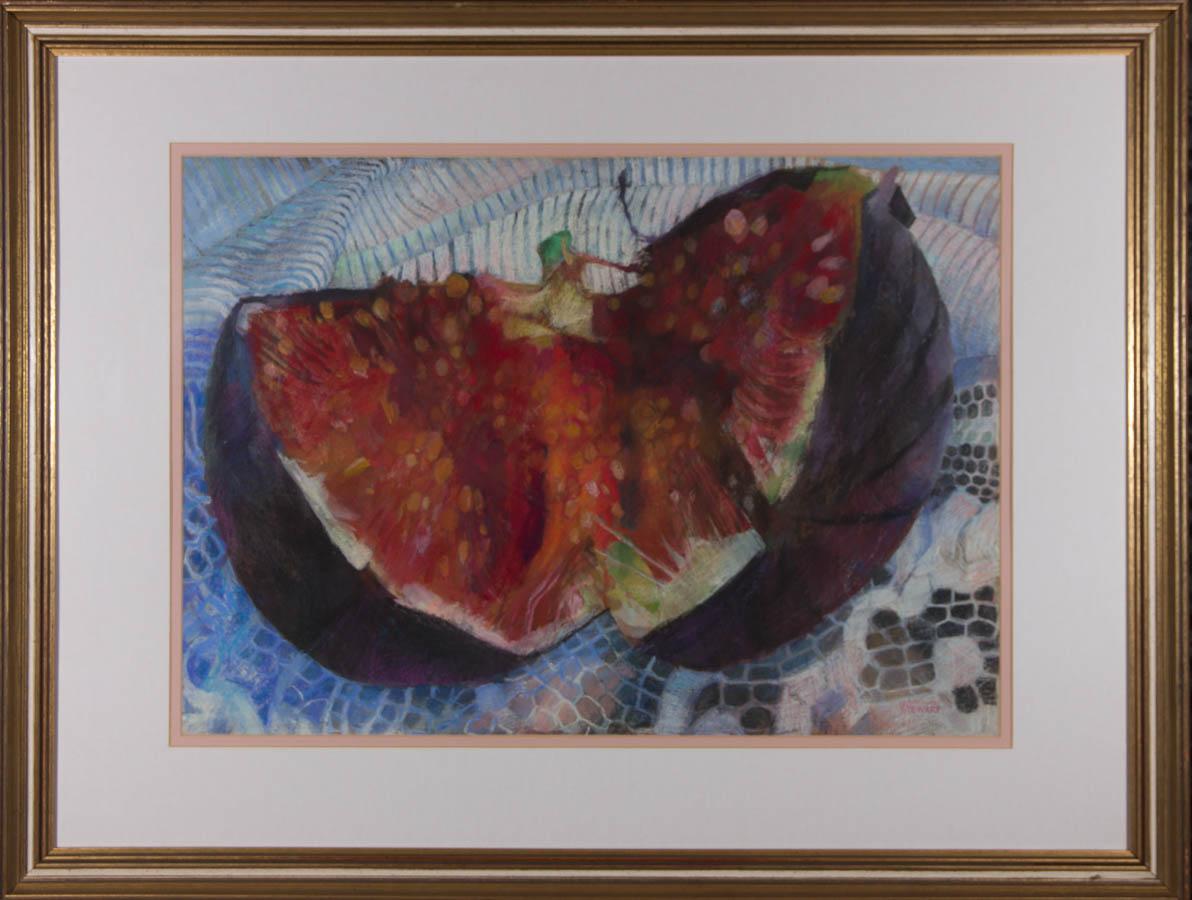 Unknown Still-Life - John Ivor Stewart PPPS (1936-2018) - Large Contemporary Pastel, Ripe Fig
