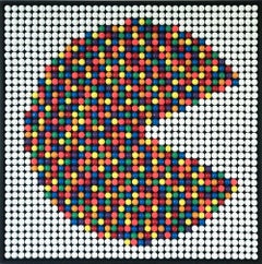 Bubble Gums Multicolour Pacman Painting on wood, 2020