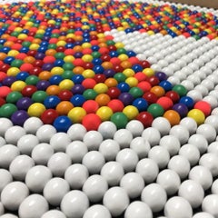 Bubble Gums Multicolour Pacman Painting on wood, 2020