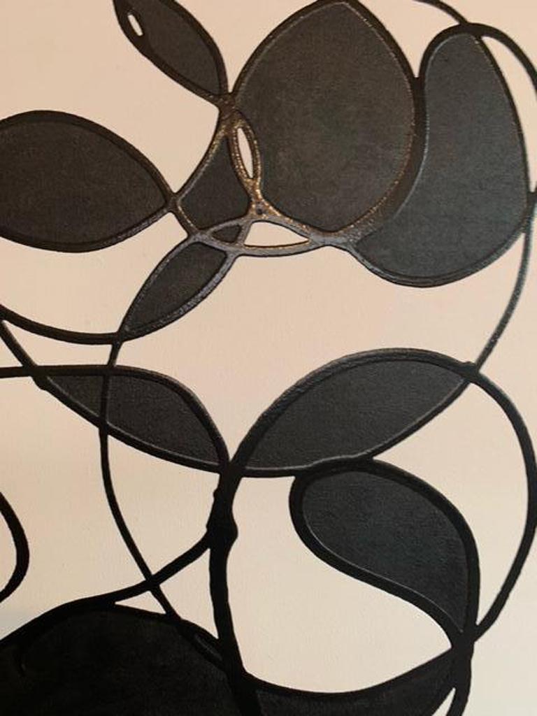 Leap Of Faith Painting on canvas, 2019 - Black Abstract Painting by Nathalie Deland