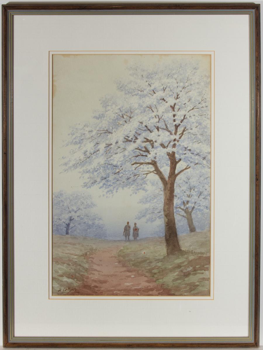 Shigesaburo Ishida (1880-1960) - Early 20th C. Watercolour, Country Path at Dawn