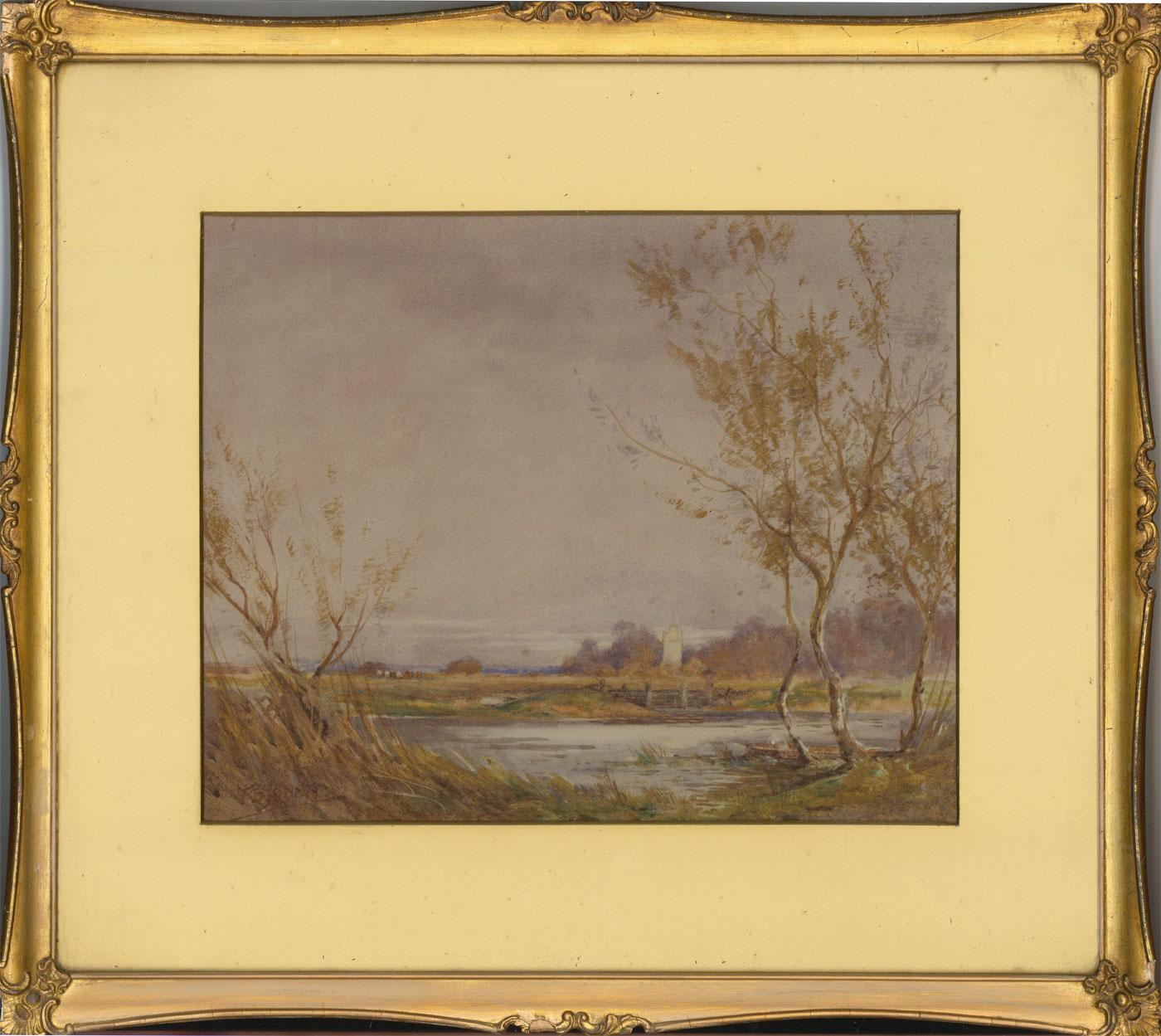 Unknown Landscape Art - Frank B. Jowett ( 1879-1943) - Signed & Framed Watercolour, River Landscape