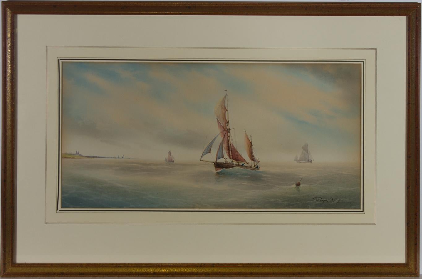 Unknown Figurative Art - Garman Morris (act.1900-1930) - Signed Early 20th Century Watercolour, Calm Seas