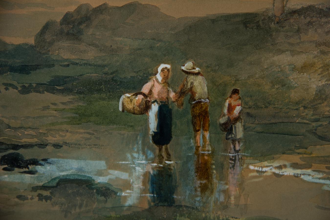 James Vivien de Fleury (1847-1902) - 1900 Watercolour, Whitecliff Bay, IOW 2