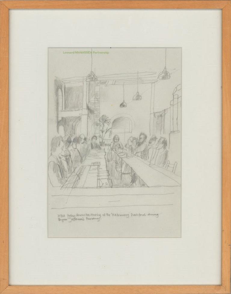 Unknown Interior Art - Leonard Manasseh RA PPRWA (1916-2017) - Graphite Drawing, The Old Brewery