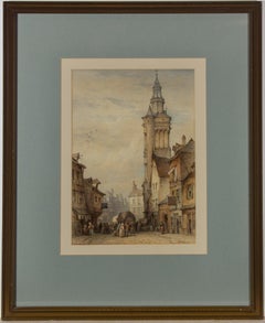 Lewis John Wood (1813-1901) - Fine 1875 Watercolour, Place Notre-Dame, Dijon