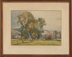 Joseph Compton Hall RBA (1863-1937) - Fine 1922 Watercolour, Parkland View