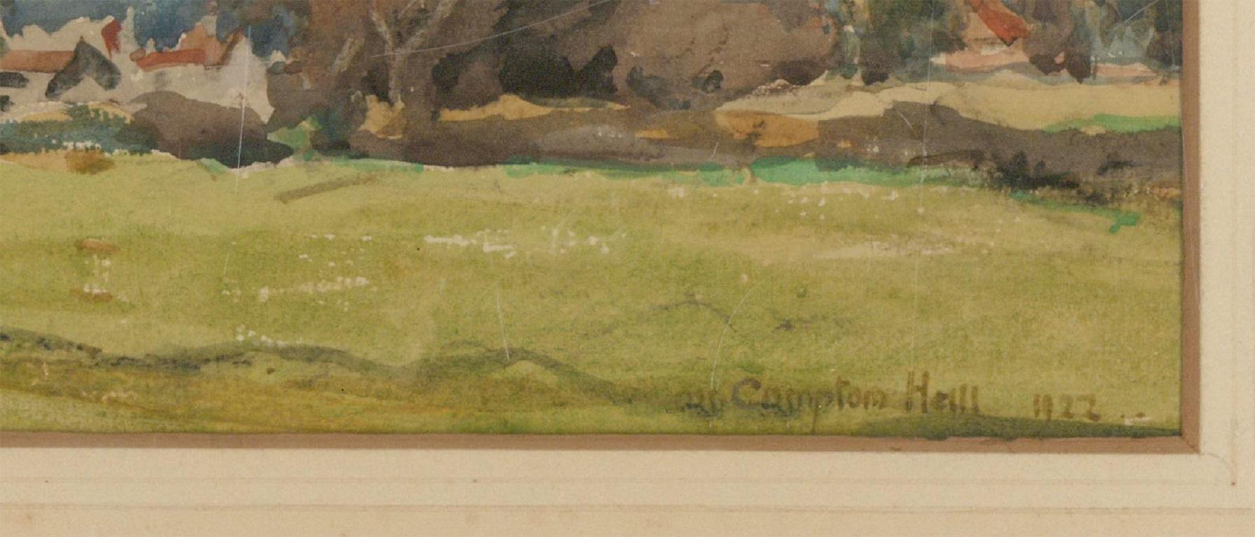 Joseph Compton Hall RBA (1863-1937) - Fine 1922 Watercolour, Parkland View 3