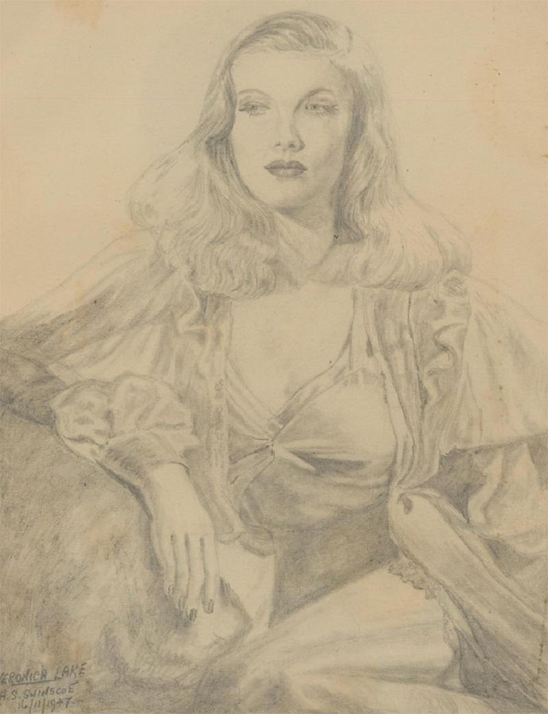 H.E. Swinscoe - 1947 Sketchbook, Hollywood Stars - Art by Unknown
