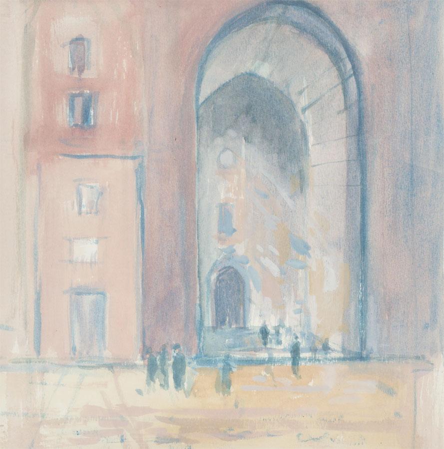 Charlotte Ardizzone RWA (b.1943) - Signed Watercolour, Figures by an Archway - Art by Unknown