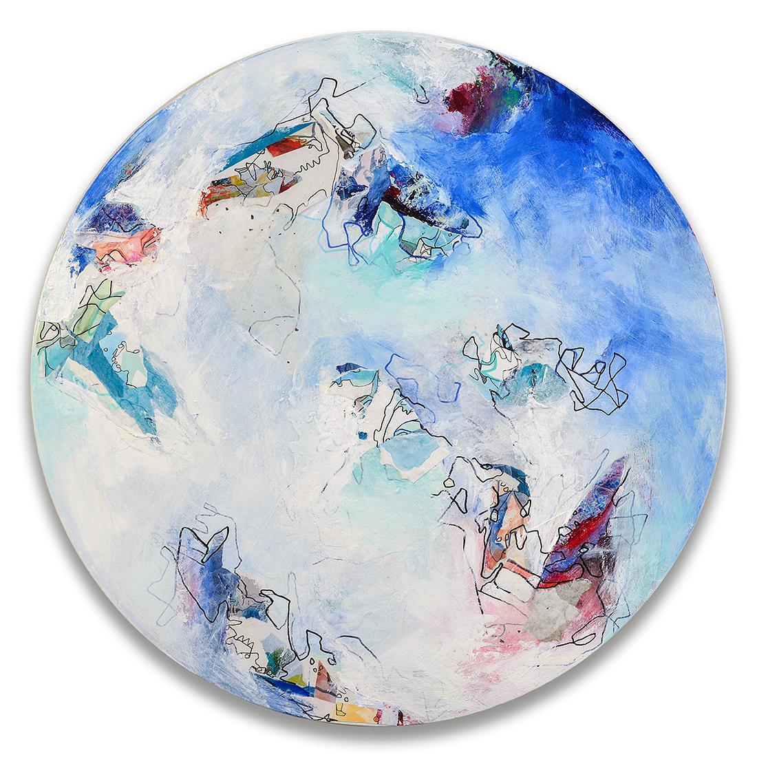 Carole Arbic Abstract Painting - Comme La Neige Painting on Wood, 2019