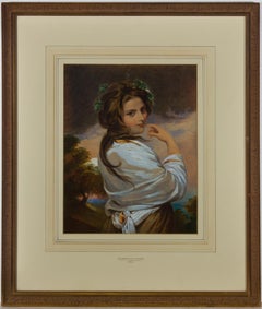 After Reynolds - Framed 19th Century Gouache, Lady Hamilton as a Bacchante