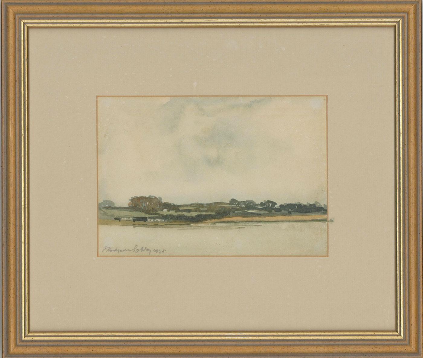 Unknown Landscape Art - John Hodgson Lobley (1878-1954) - 1925 Watercolour, River Landscape