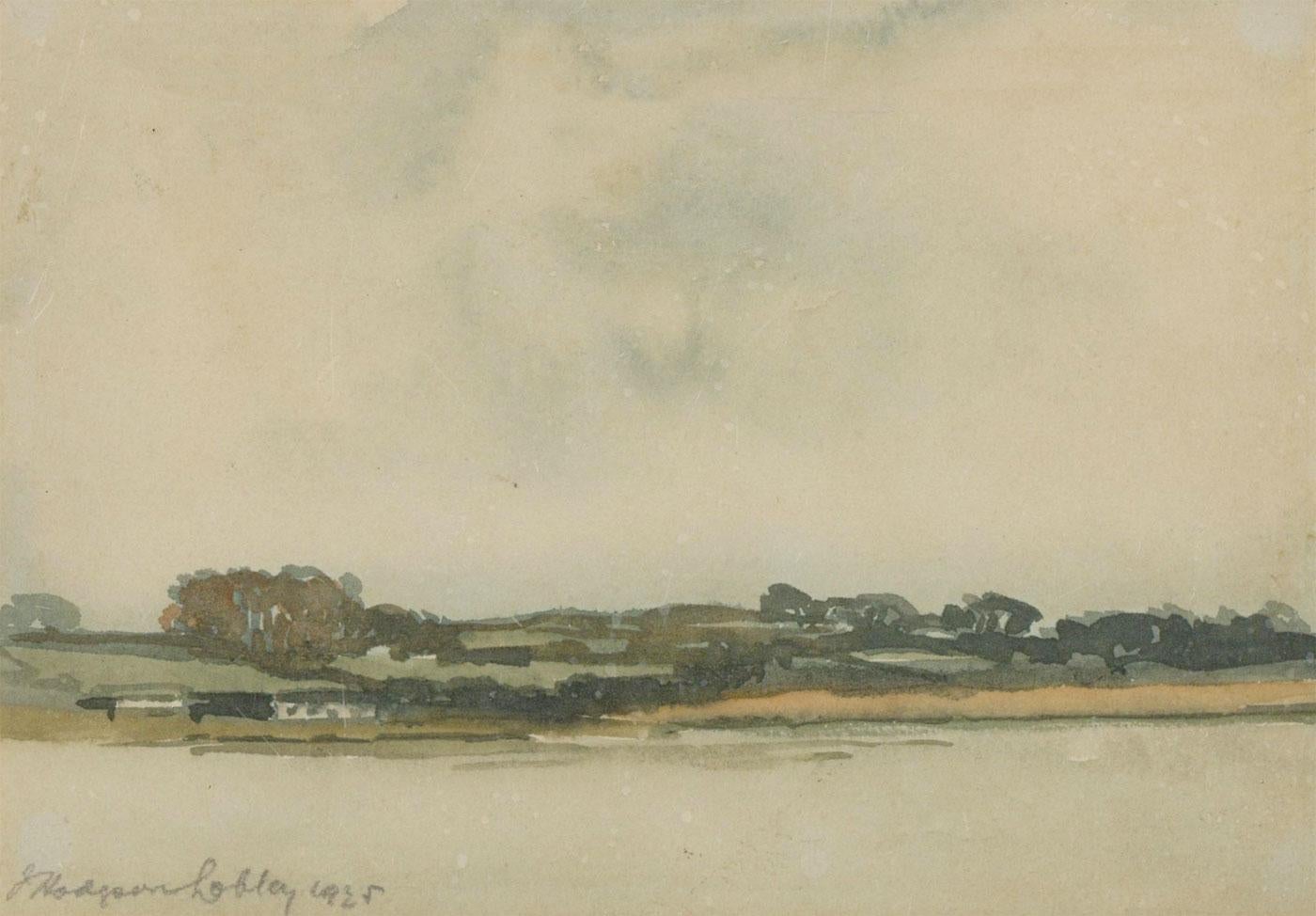 John Hodgson Lobley (1878-1954) - 1925 Watercolour, River Landscape - Art by Unknown
