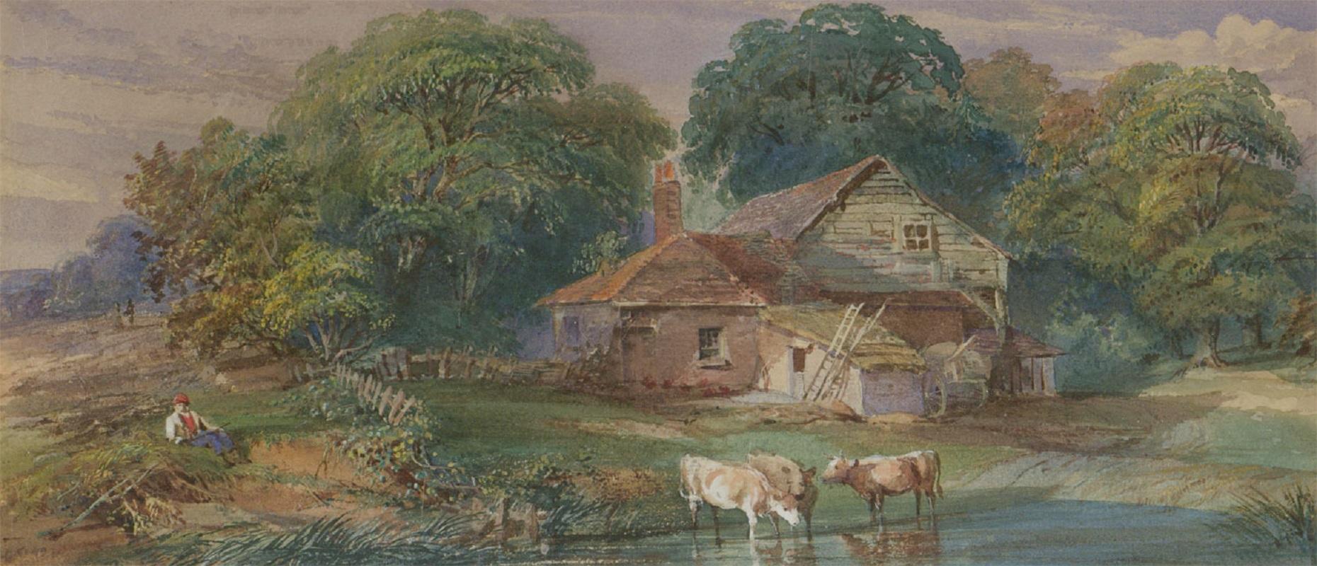 George James Knox (1810-1897) - Framed Mid 19th Century Watercolour, The Cottage - Art by Unknown