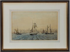Charles Hudson Cox (1829-1901) - 1876 Watercolour, Ships