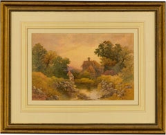 Stephen J. Bowers (fl. 1874-1892) - Signed Watercolour, Figures in a Landscape