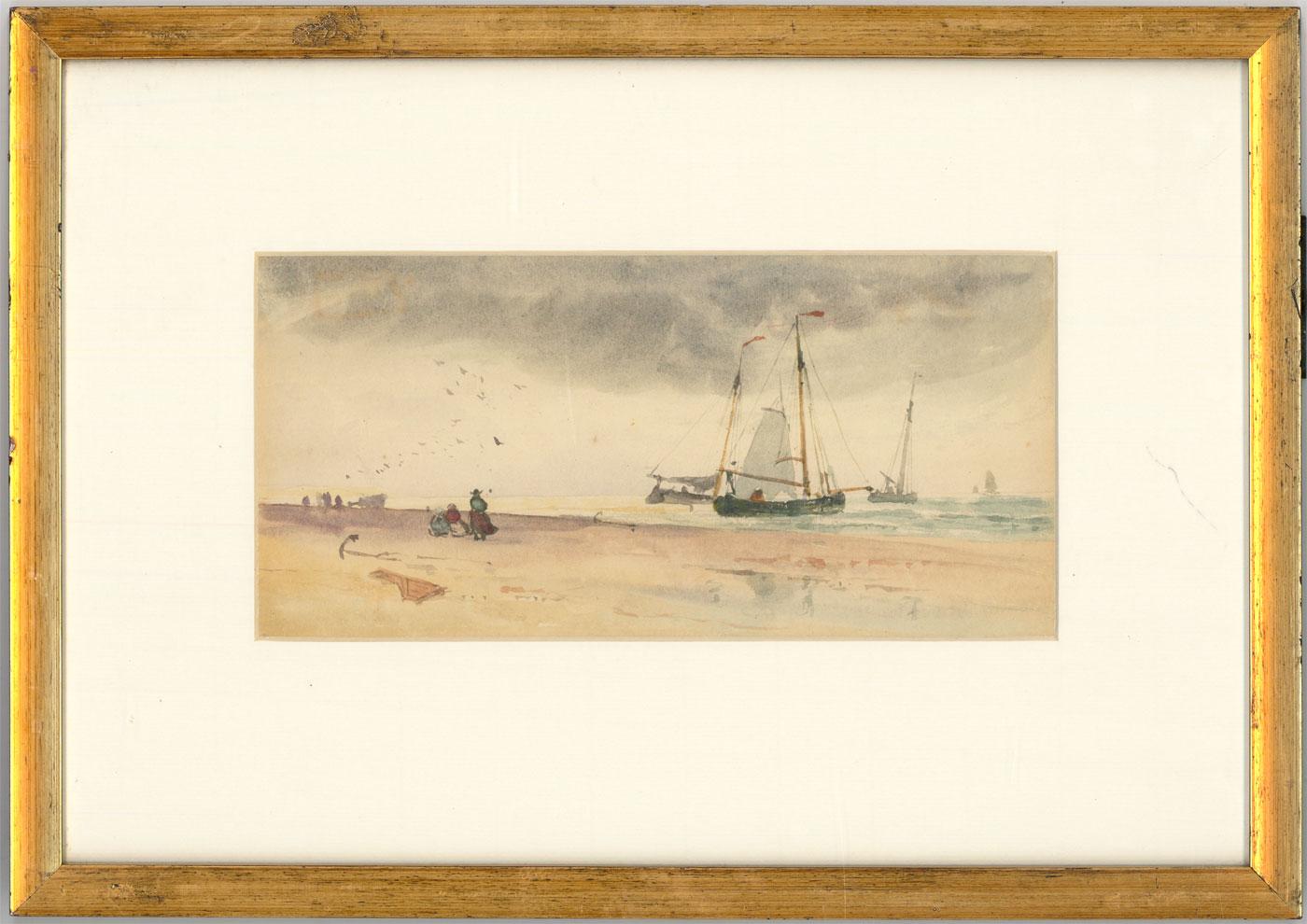 Unknown Figurative Art - Set of Two Early 20th Century Framed Watercolours - Seascape Scenes