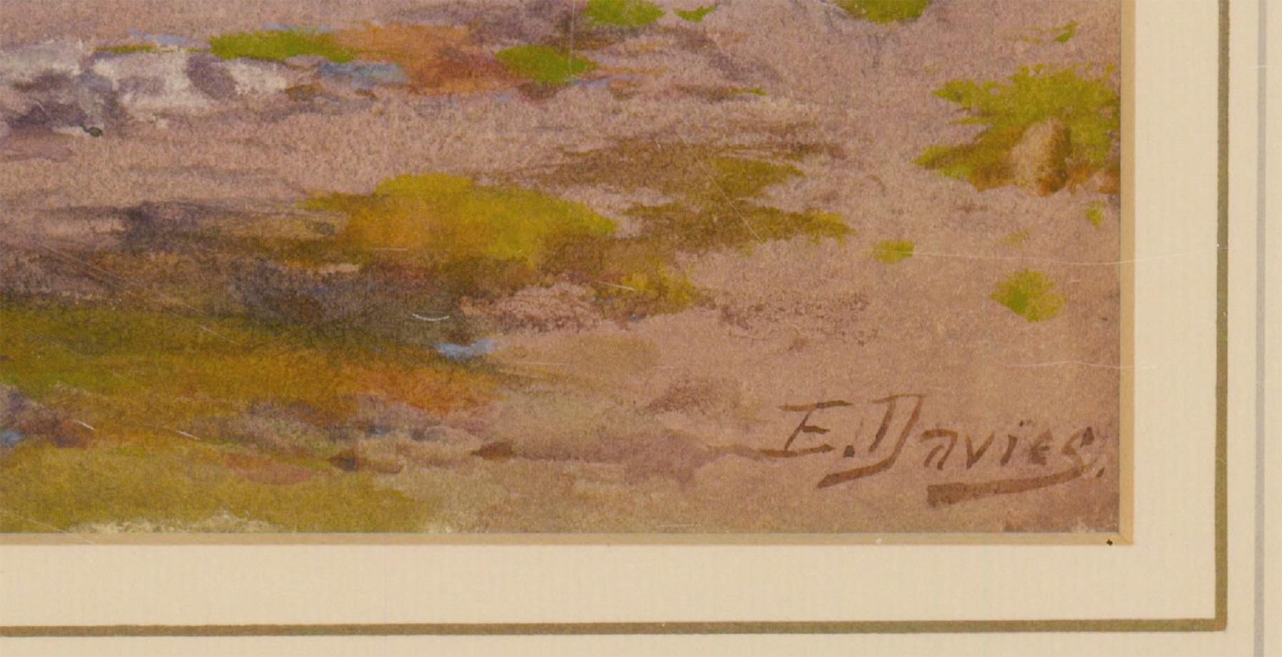 A charming and impressive watercolour study by well listed British artist, Edward Davies RI (1841-1920). The fluid the controlled brushstrokes and subtle layering of tonal depth clearly display Davies' expert handling of the watercolour medium. The