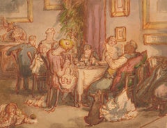 Harold Hope Read (1881-1959) - Watercolour, A Family at High Tea