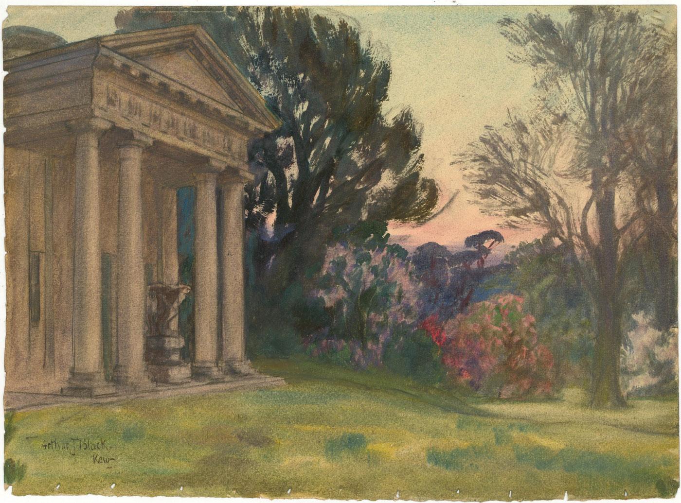 Arthur John Black (1855-1936) - 20th Century Watercolour, View at Kew - Brown Landscape Art by Unknown
