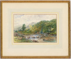 George Arthur Hickin (1821-1885) - Exquisite Signed Watercolour, River Landscape