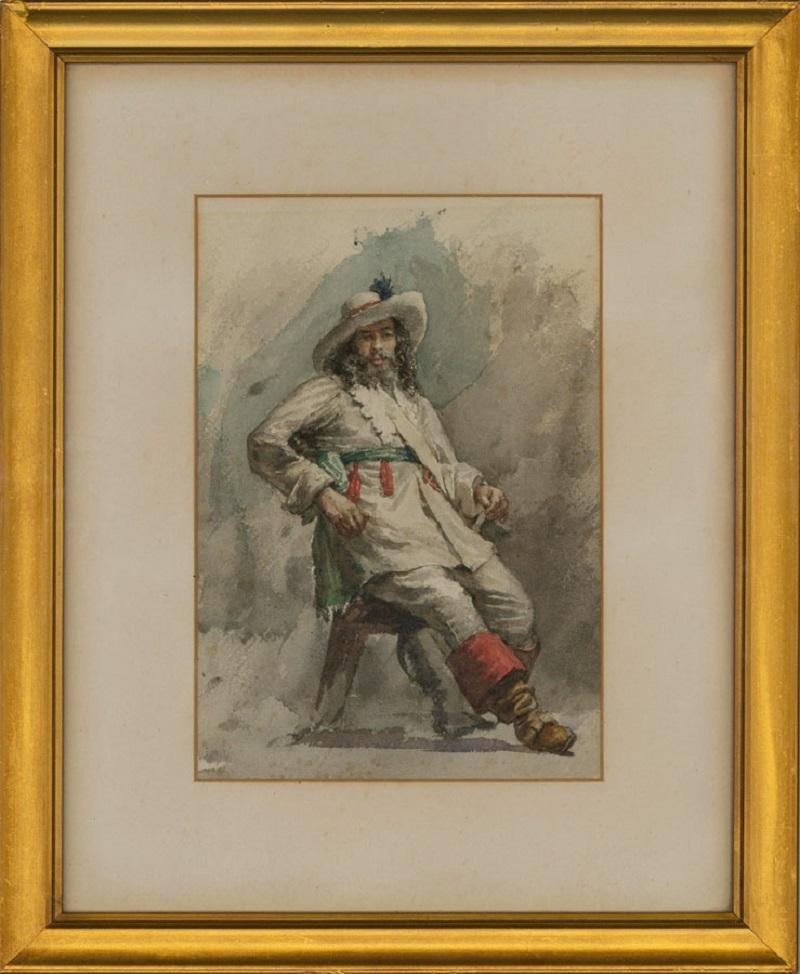Unknown Figurative Art - Framed Early 20th Century Watercolour - Gentleman in 18th Century Costume