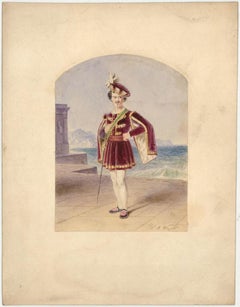 John Massey Wright RWS (1777-1866) - Watercolour, Stage Character - The Villain