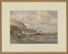 Michael Crawley - Signed & Framed 20th Century Watercolour, Normandy Coast