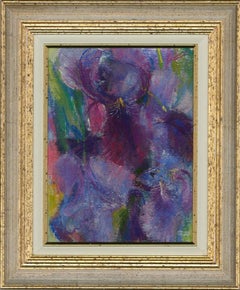 John Ivor Stewart PPPS (1936-2018) - Contemporary Pastel, Purple Irises