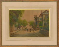 Albert Milton Drinkwater (1862-1923) - Watercolour, The High Street, Boston Spa