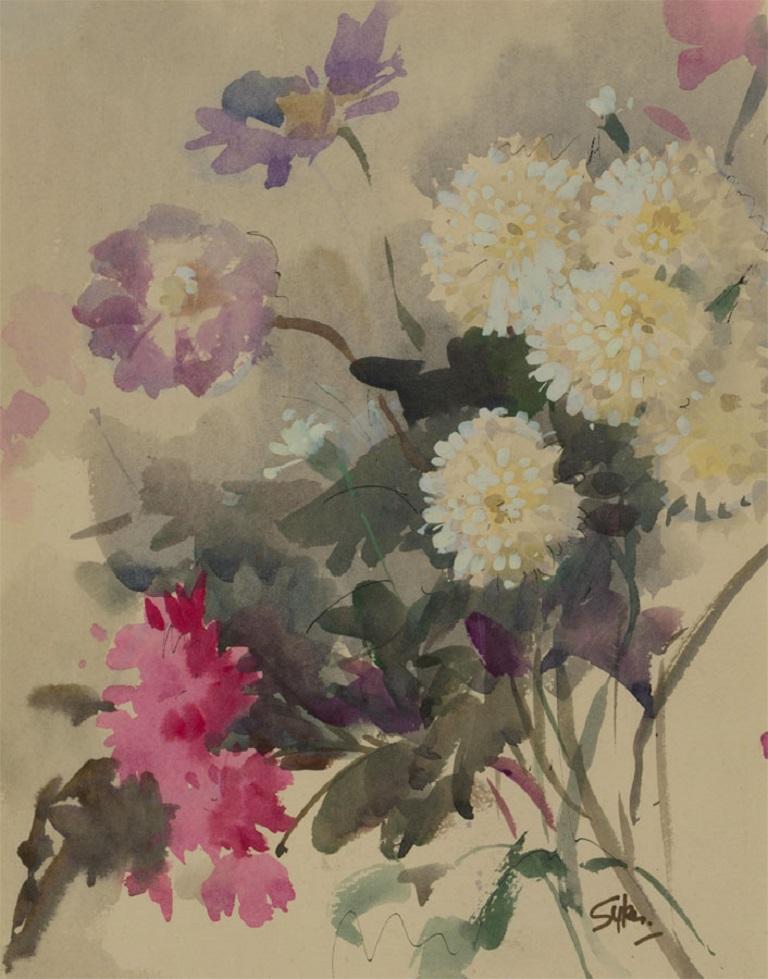 Aubrey Sykes RI PS (1910-1995) - 20th Century Watercolour, Floral Still Life - Art by Unknown