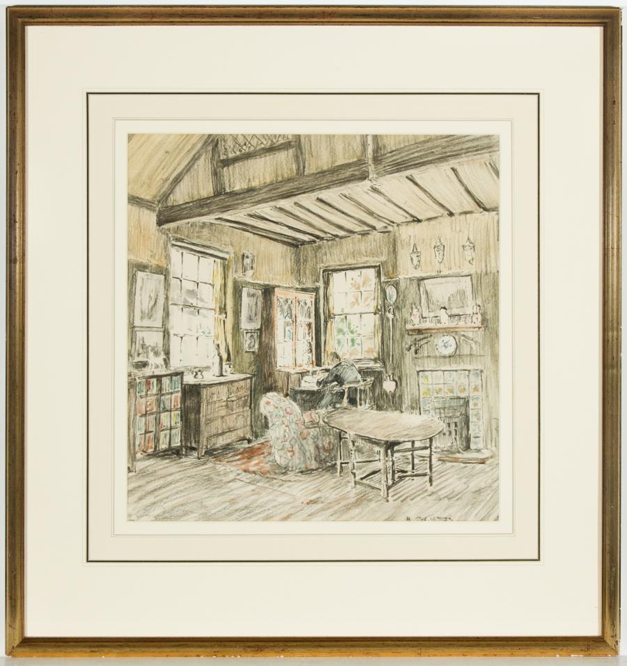 Attributed to Walter Taylor (1860-1943) - 1923 Watercolour, Cottage Interior