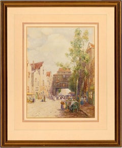 J.R. Miller (1880-1912) - Fine Signed Watercolour, Old Gateway, Rotterdam