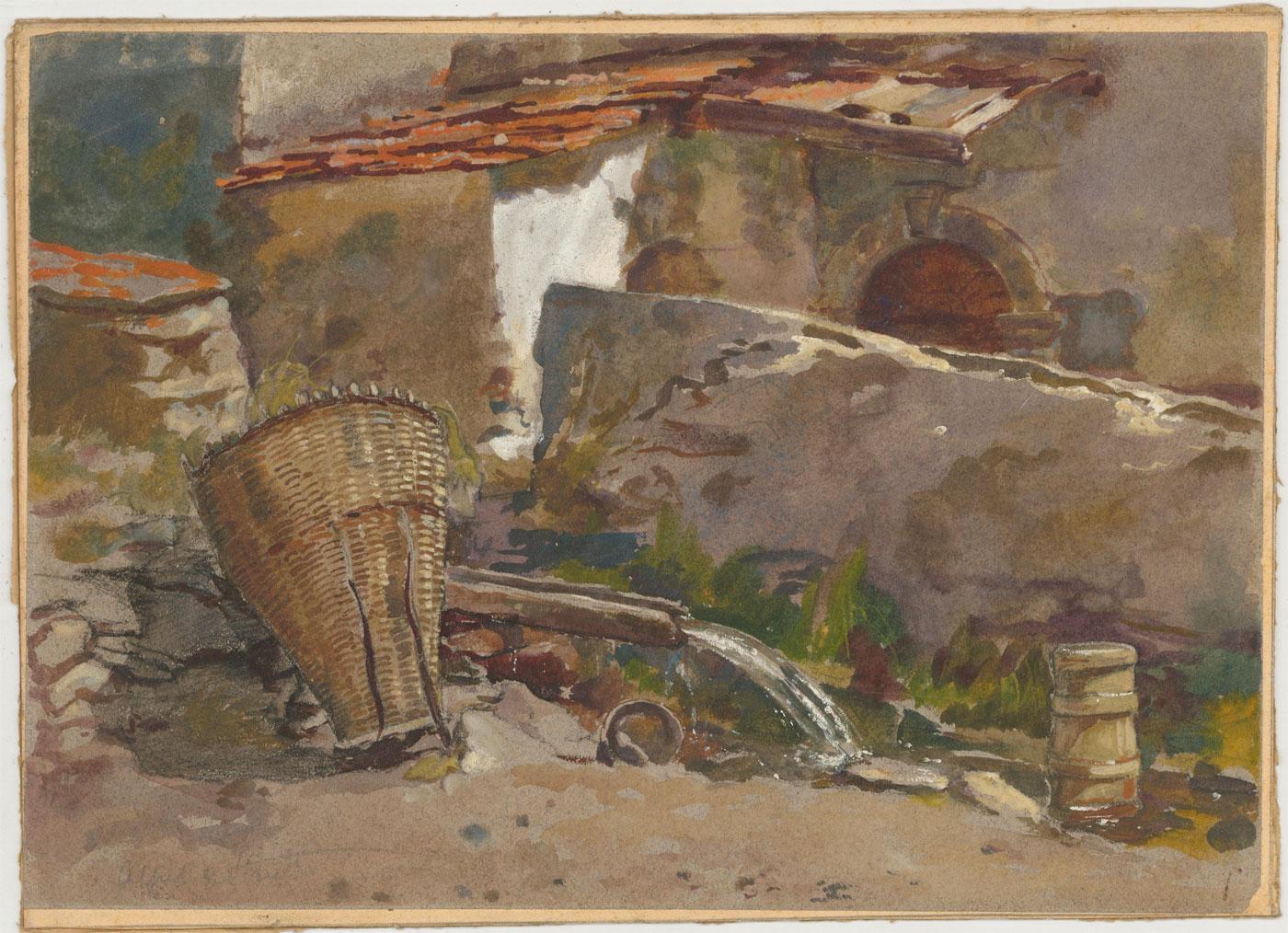 Alfred William Strutt (1856-1924) - Signed Watercolour, Ronda Church Porch For Sale 1