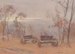 Walter James West ARBSA - ARBSA - Aquarelle de 1939, Eymore Wood, Trimpley, signée