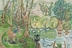 Edward Morgan (1933-2009) - Signed 20th Century Watercolour, Lakeside Pattern