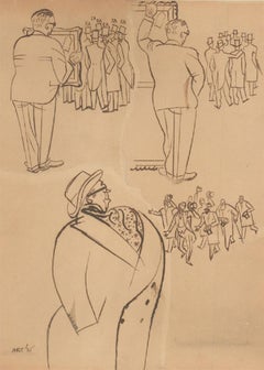 Alfred Reginald Thomson RA (1895-1979) – 1936 Bleistiftzeichnung, „Die Reise des Künstlers“