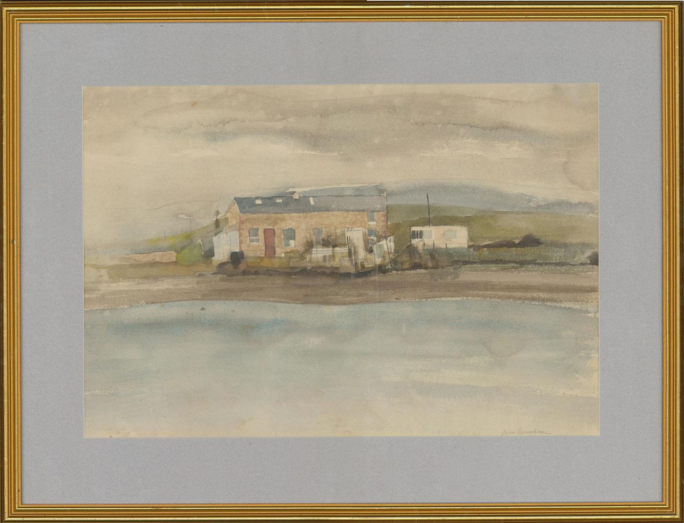 Unknown Landscape Art - Signed Mid 20th Century Watercolour - House by the Water's Edge