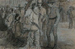 Mary Gow R.W.S (1851-1929) - Framed 1881 Watercolour, The Shooting Party