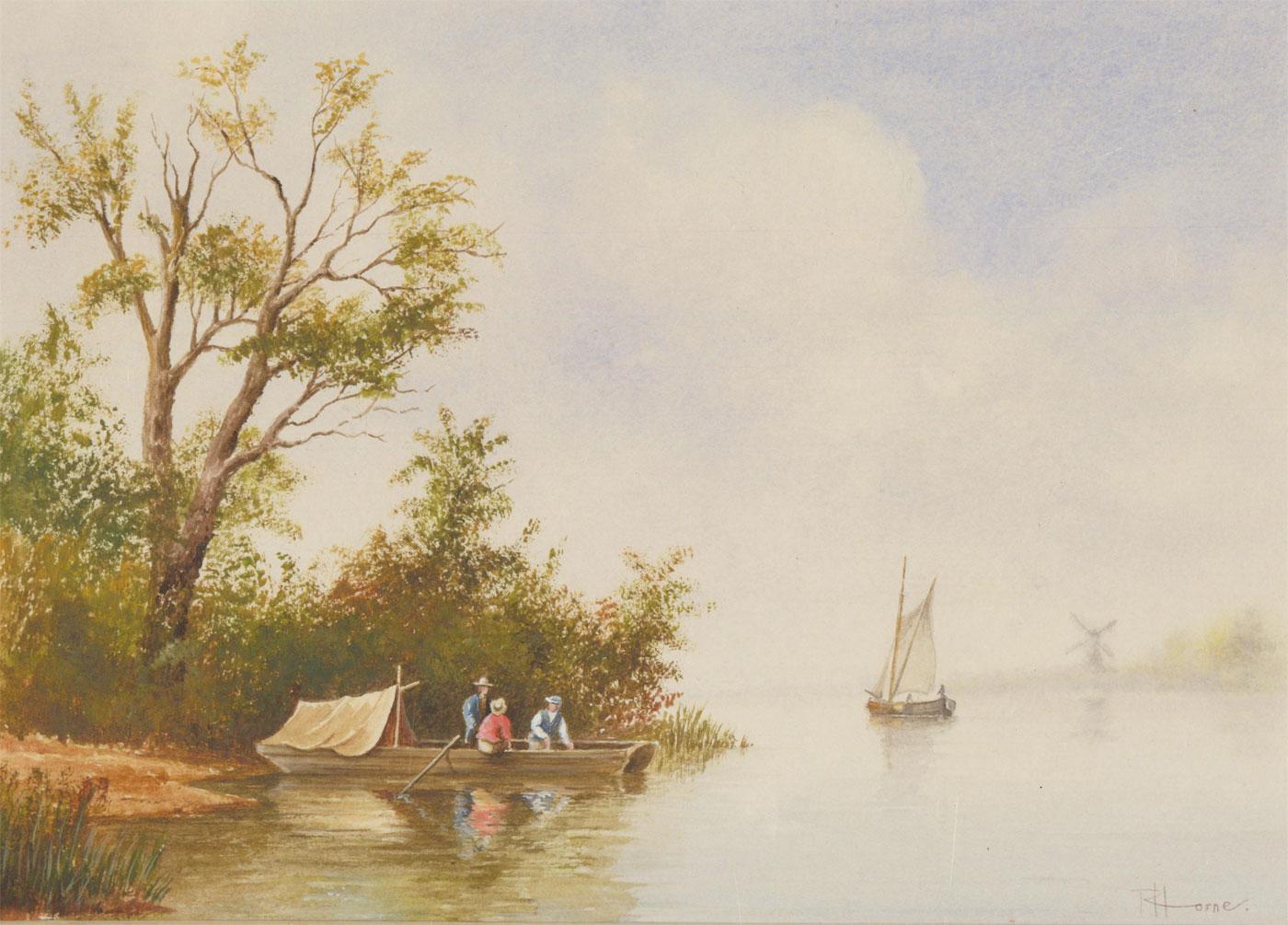 R. Horne - Two Mid 20th Century Watercolour, Dutch River Scenes - Art by Unknown