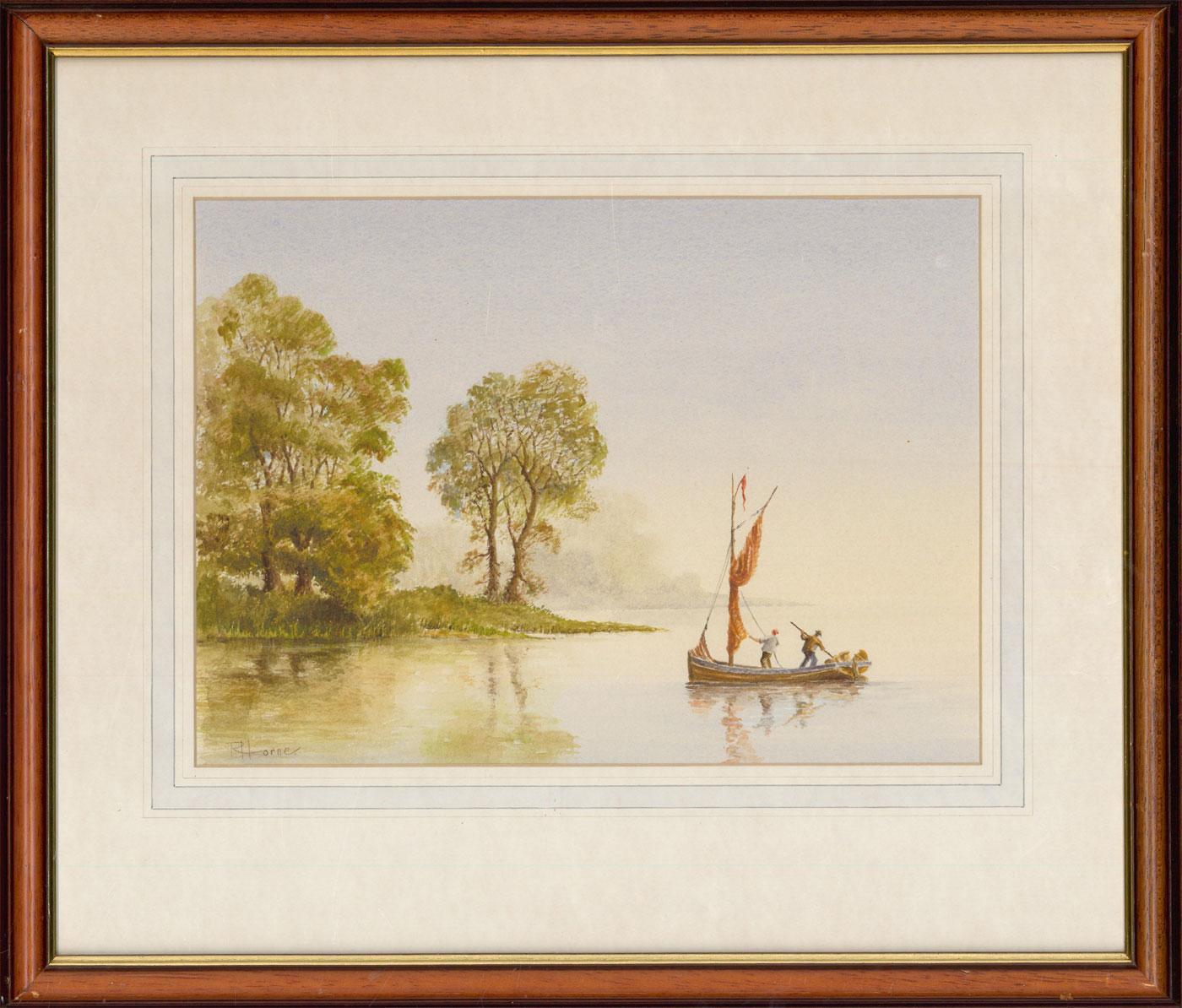 R. Horne - Two Mid 20th Century Watercolour, Dutch River Scenes - Beige Landscape Art by Unknown