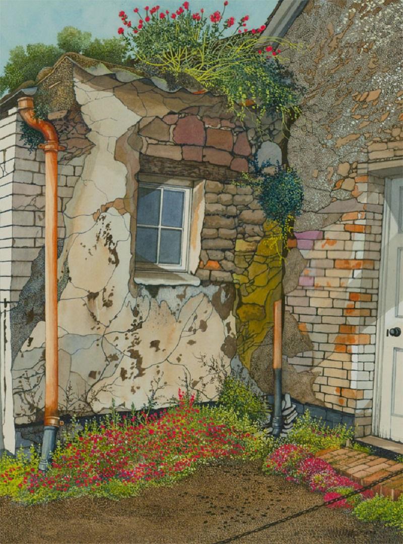 John Whitney (b.1934) - Two 2000 Watercolours, A Cornish Landscape and Cottage - Beige Landscape Art by Unknown