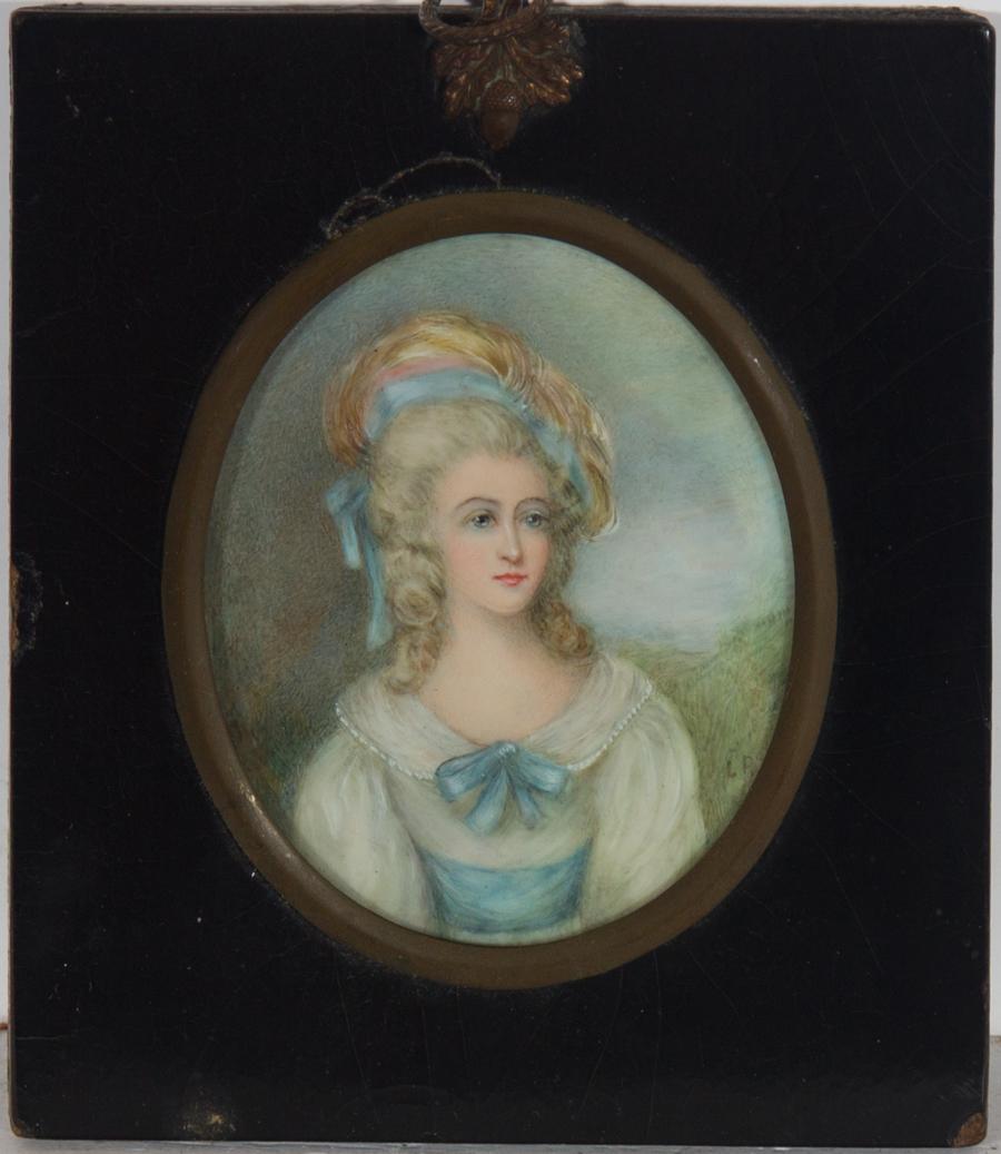 L.P. - Fine Mid 19th Century Miniature Watercolour, Portrait of Madame Elizabeth - Art by Unknown