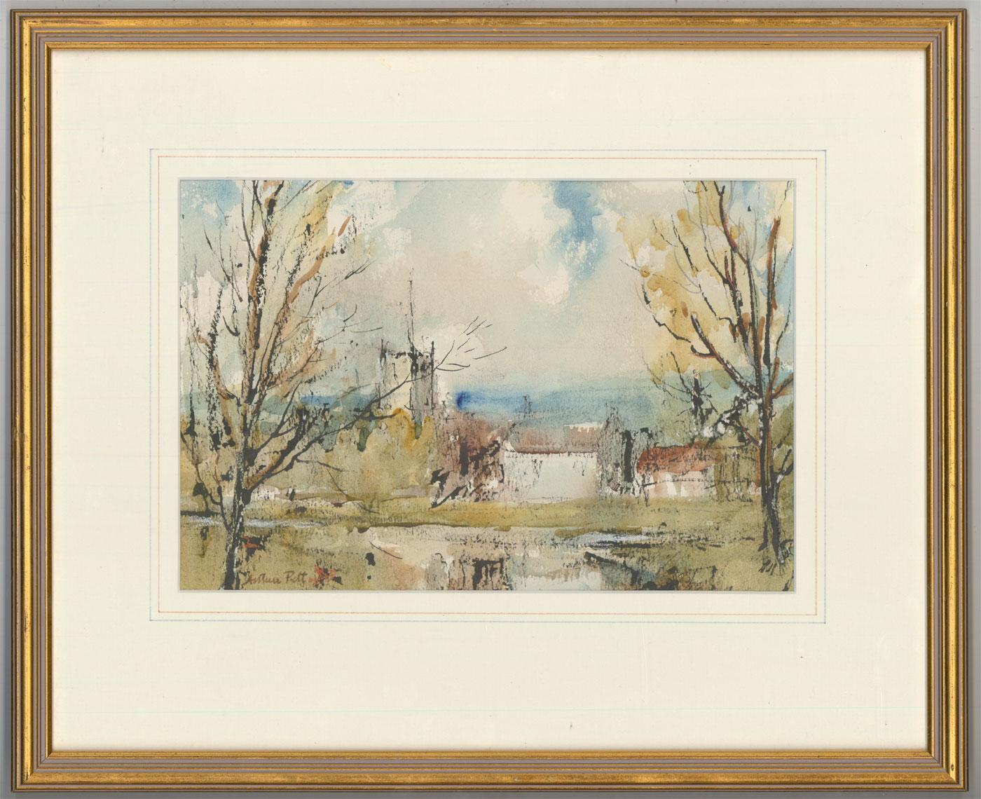 Unknown Landscape Art - Arthur E. Pitt (1900-1987) - Bristol Savages 1979 India Ink, Sturminster Newton