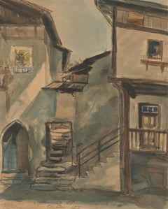 Julius Rosenbaum (1879-1956) - 1935 Watercolour, Morning Street Scene