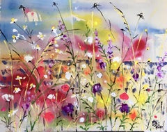 Happiness of Summer - Rachael Dalzell - A joyful painting of wildflowers
