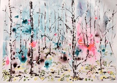 Winter Forest  - Rachael Dalzell - Expressive painting of woods in the snow