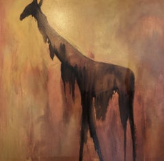  Wandering Giraffe - Gabielle Pool - Oil painting with white wooden tray frame
